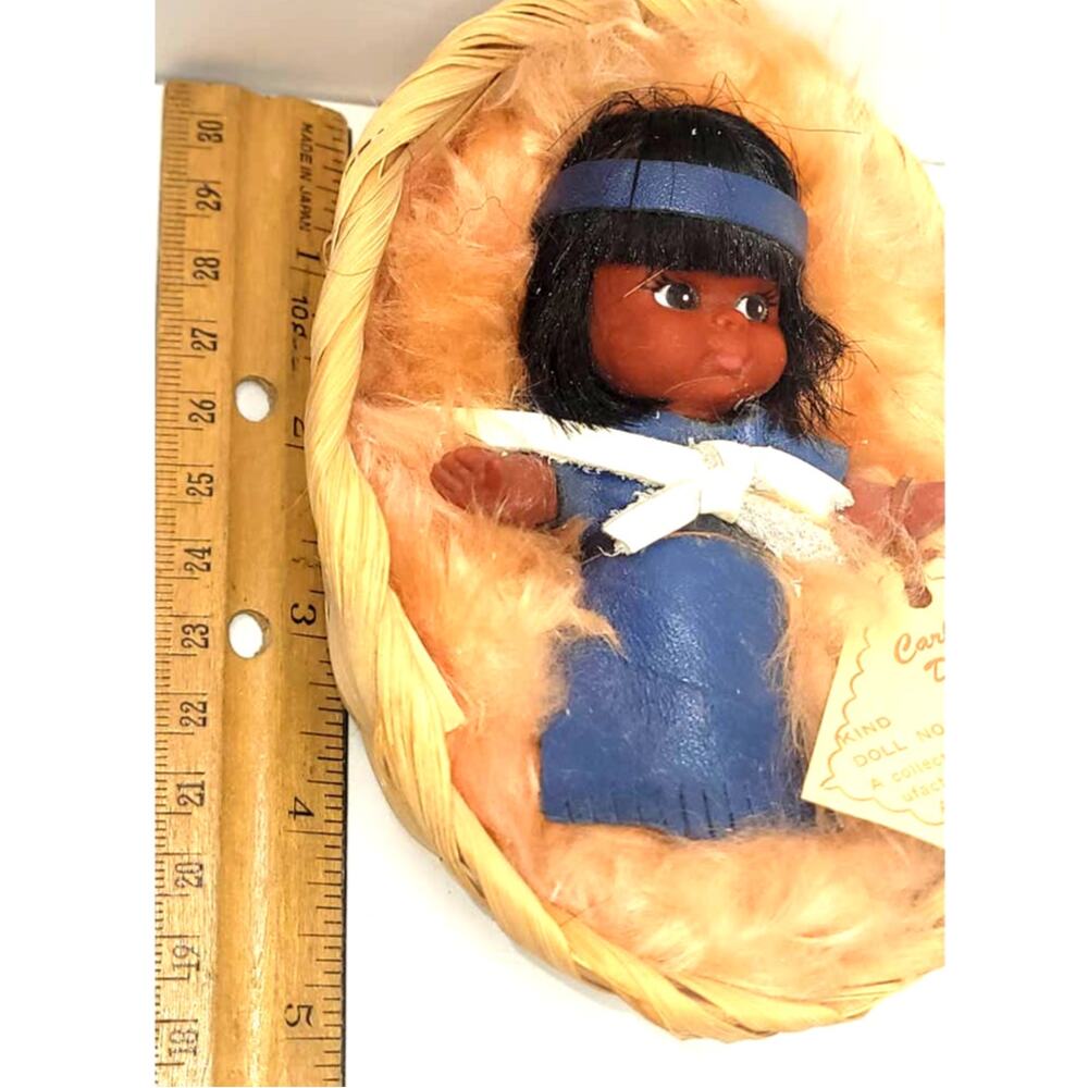 4" Vintage #'d Carlson Dolls Native American Baby Doll Aware of Our Heritage - Picture 3 of 5